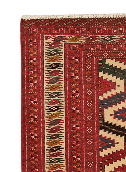 Vintage Turkman carpet colorful 63x128 cm