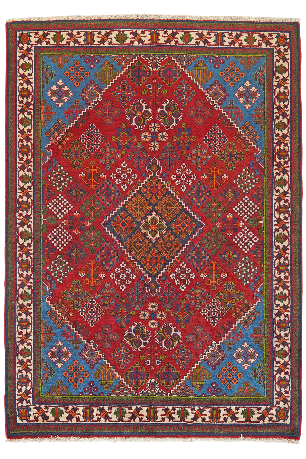 Tapis vintage Meymeh 172x121cm motif nature coloré