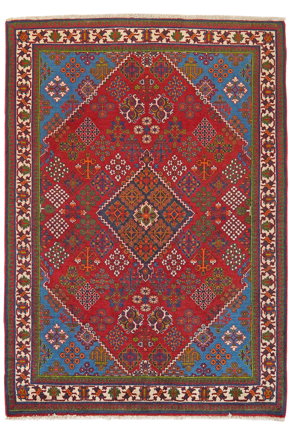 Tapis vintage Meymeh 172x121cm motif nature coloré