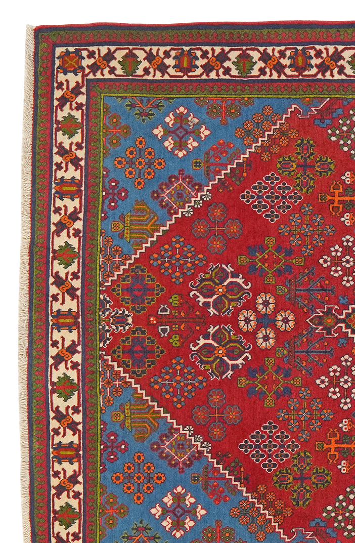 Tapis vintage Meymeh 172x121cm motif nature coloré