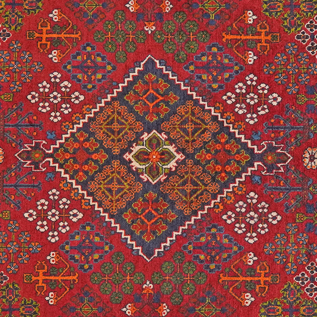 Tapis vintage Meymeh 172x121cm motif nature coloré