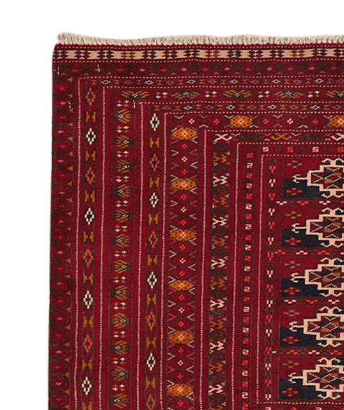 Turkman Vintage Teppich 73x134cm Einzigartige Muster