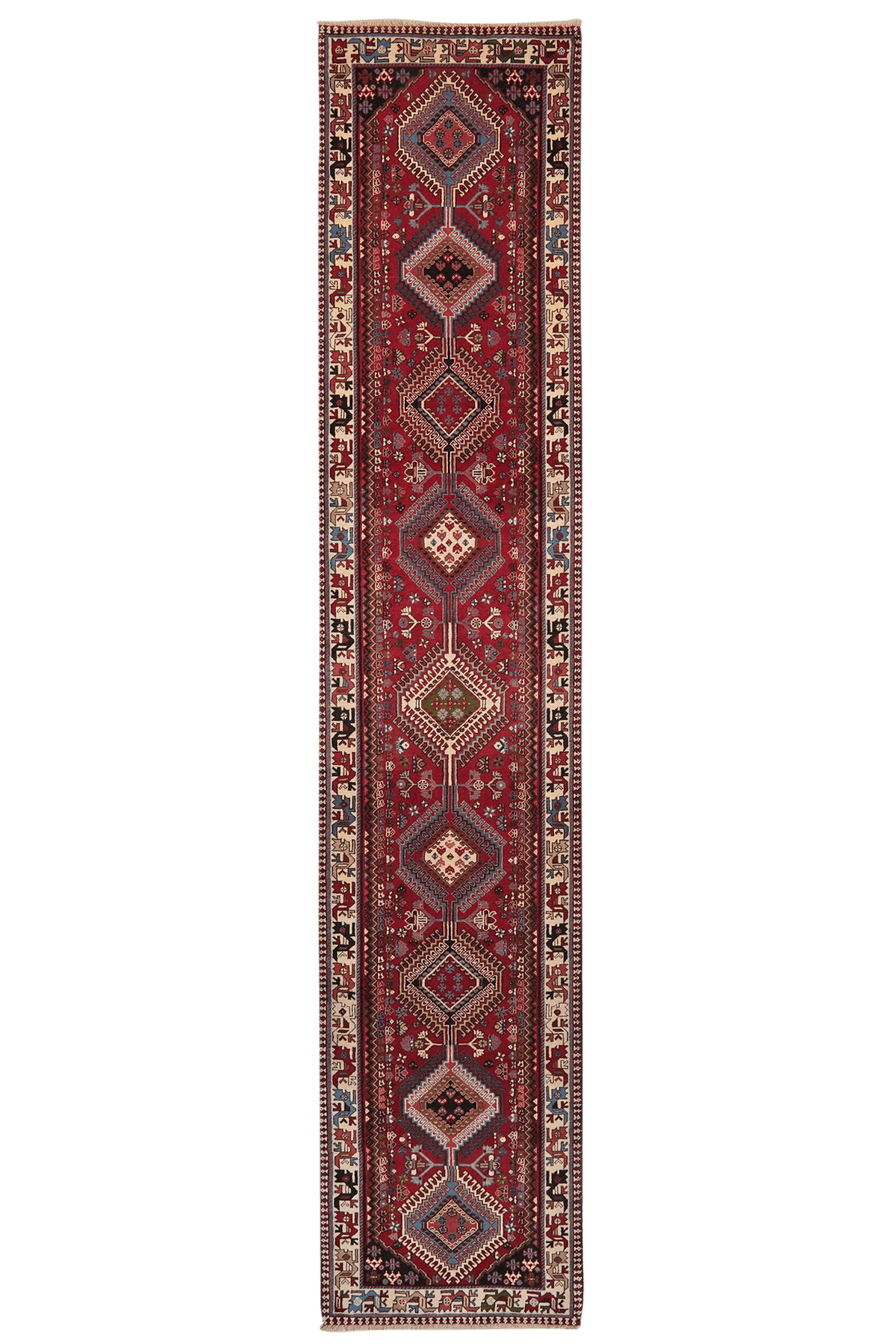 Tapis vintage Yalameh coloré 394x80cm