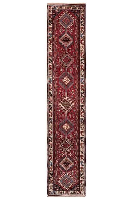 Vintage carpet Yalameh colorful 394x80cm