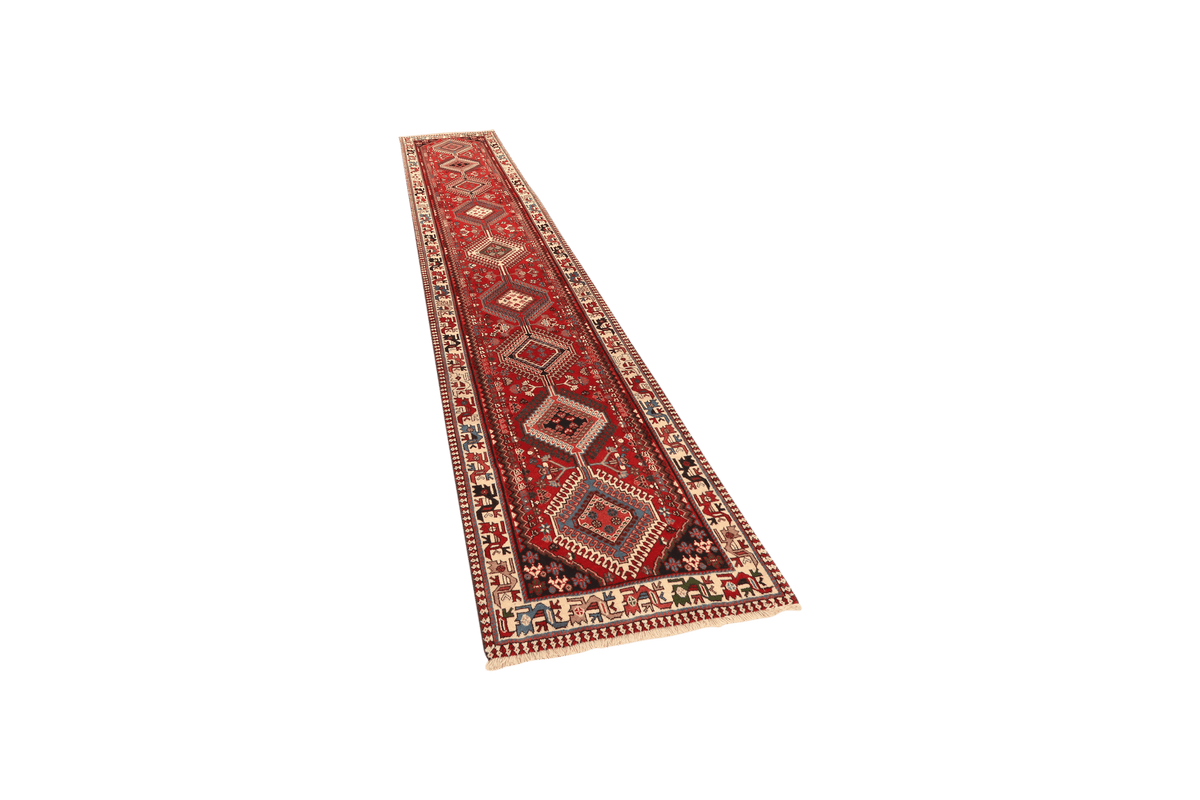 Tapis vintage Yalameh coloré 394x80cm