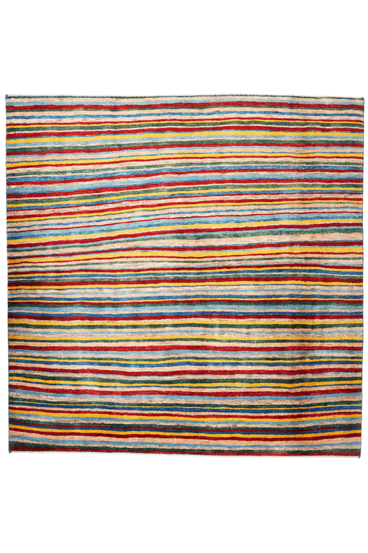 Vintage Carpet Gabbeh Sonnat 150x150cm Colorful Nature-inspired motifs