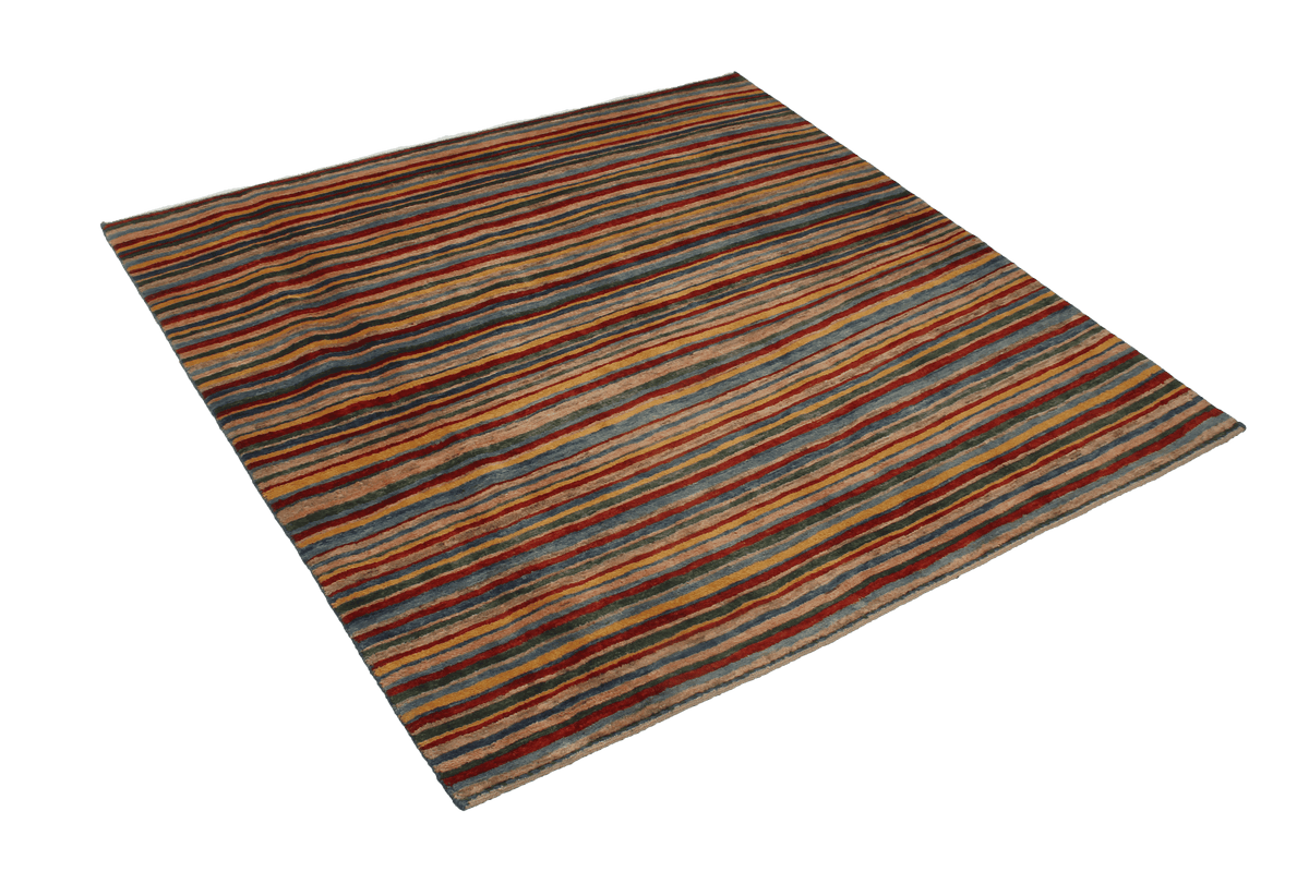 Vintage Carpet Gabbeh Sonnat 150x150cm Colorful Nature-inspired motifs