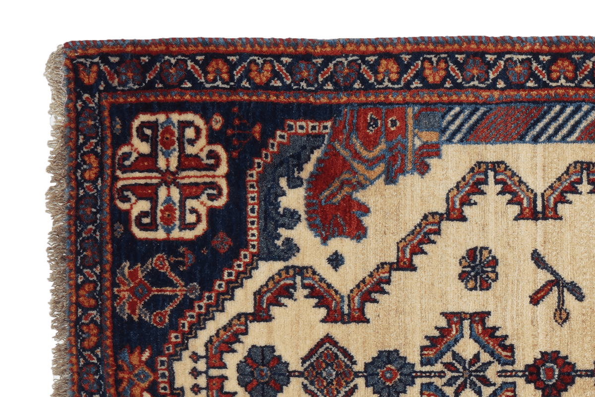 Tapis Vintage Gashgai 195x87cm Motifs colorés inspirés de la nature