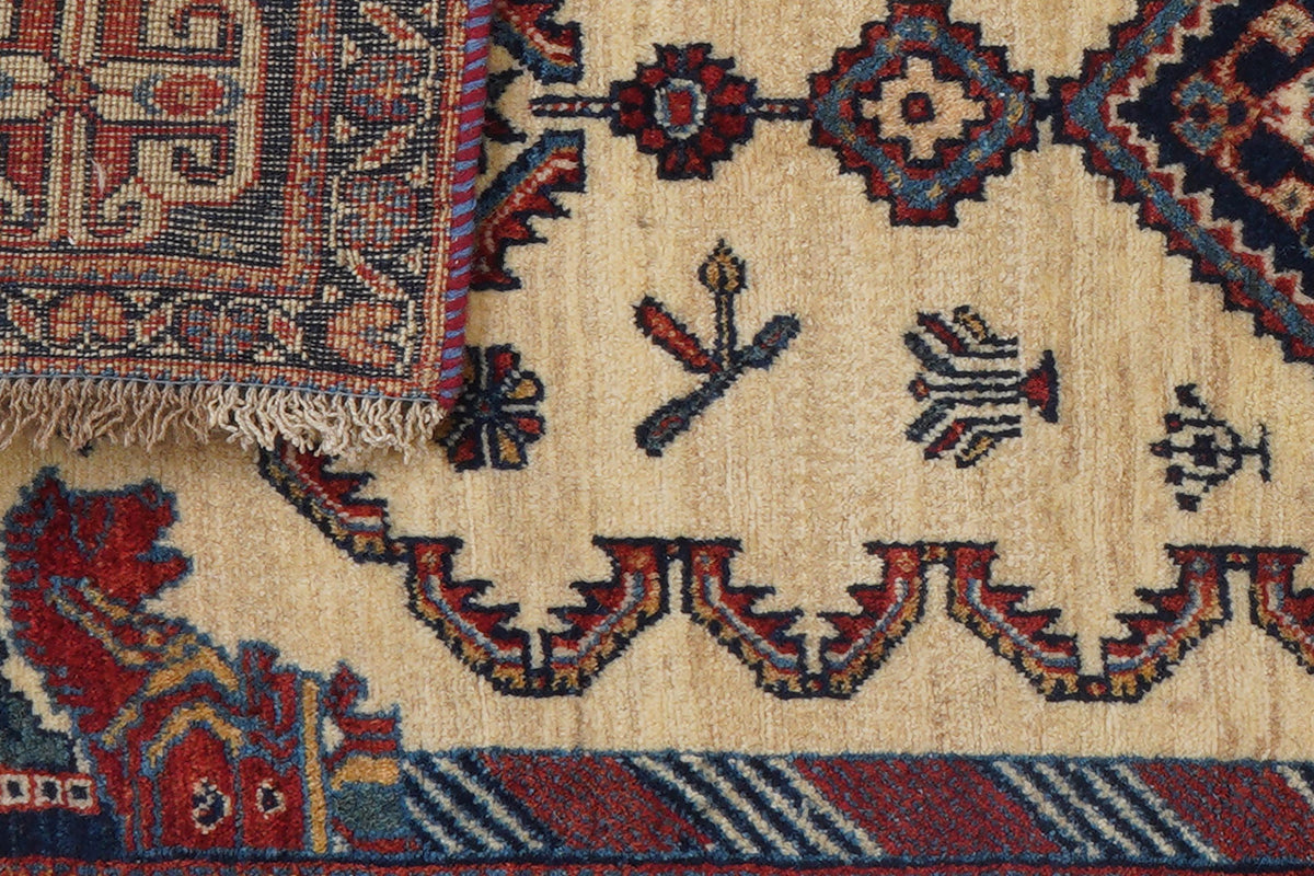 Tapis Vintage Gashgai 195x87cm Motifs colorés inspirés de la nature