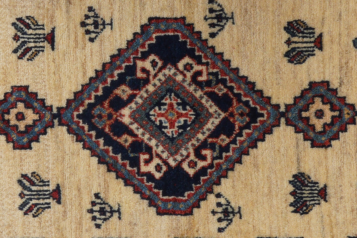 Tapis Vintage Gashgai 195x87cm Motifs colorés inspirés de la nature