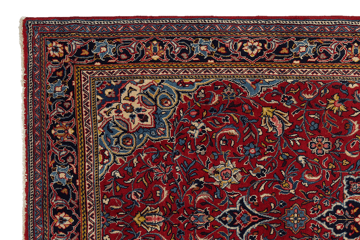 Tapis Sarough Vintage 224x125cm Médaillon coloré