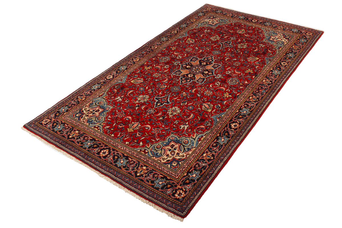 Tapis Sarough Vintage 224x125cm Médaillon coloré