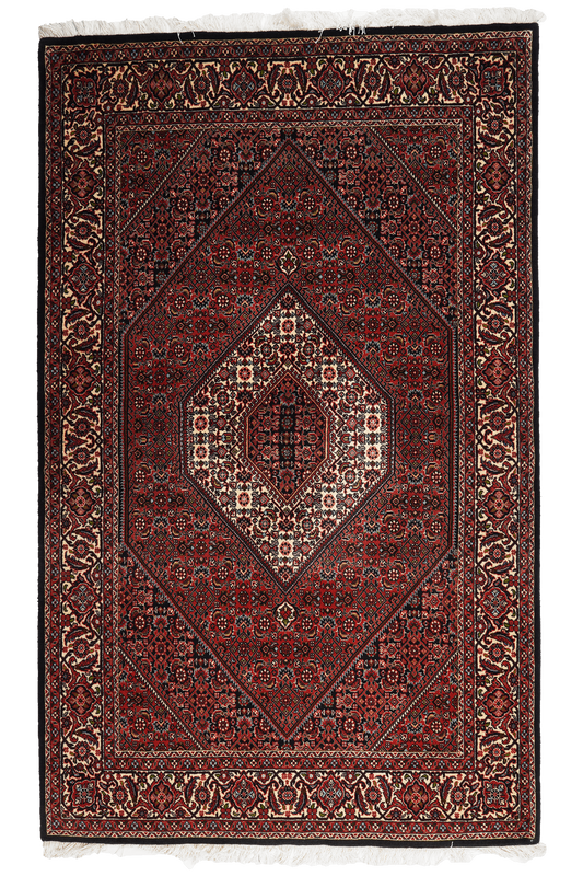 Vintage carpet Bidjar Zandjan 228x140cm colorful natural motifs