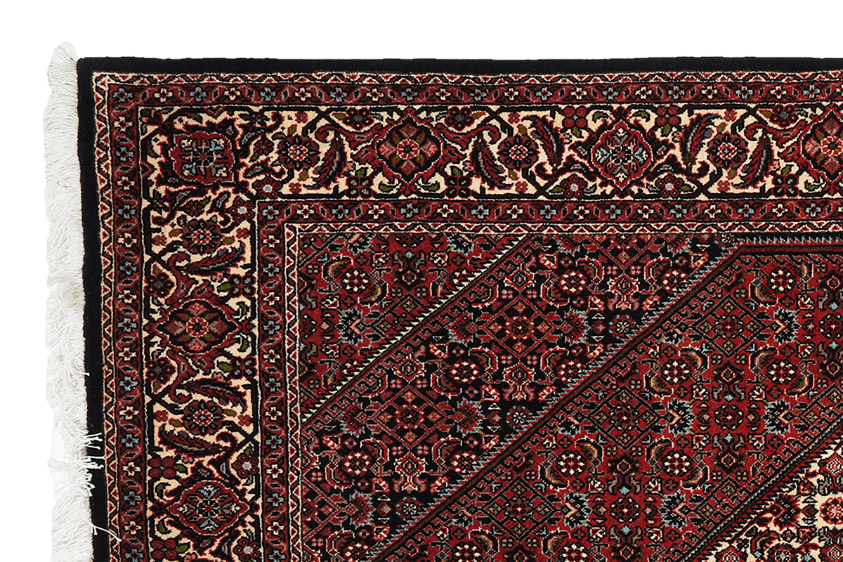 Tapis vintage Bidjar Zandjan 228x140cm motifs naturels colorés