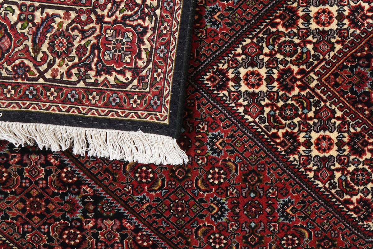 Tapis vintage Bidjar Zandjan 228x140cm motifs naturels colorés