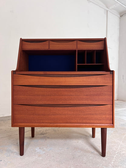 Vintage Sekretär Teak mit Schminktisch und Spiegel aus Dänemark