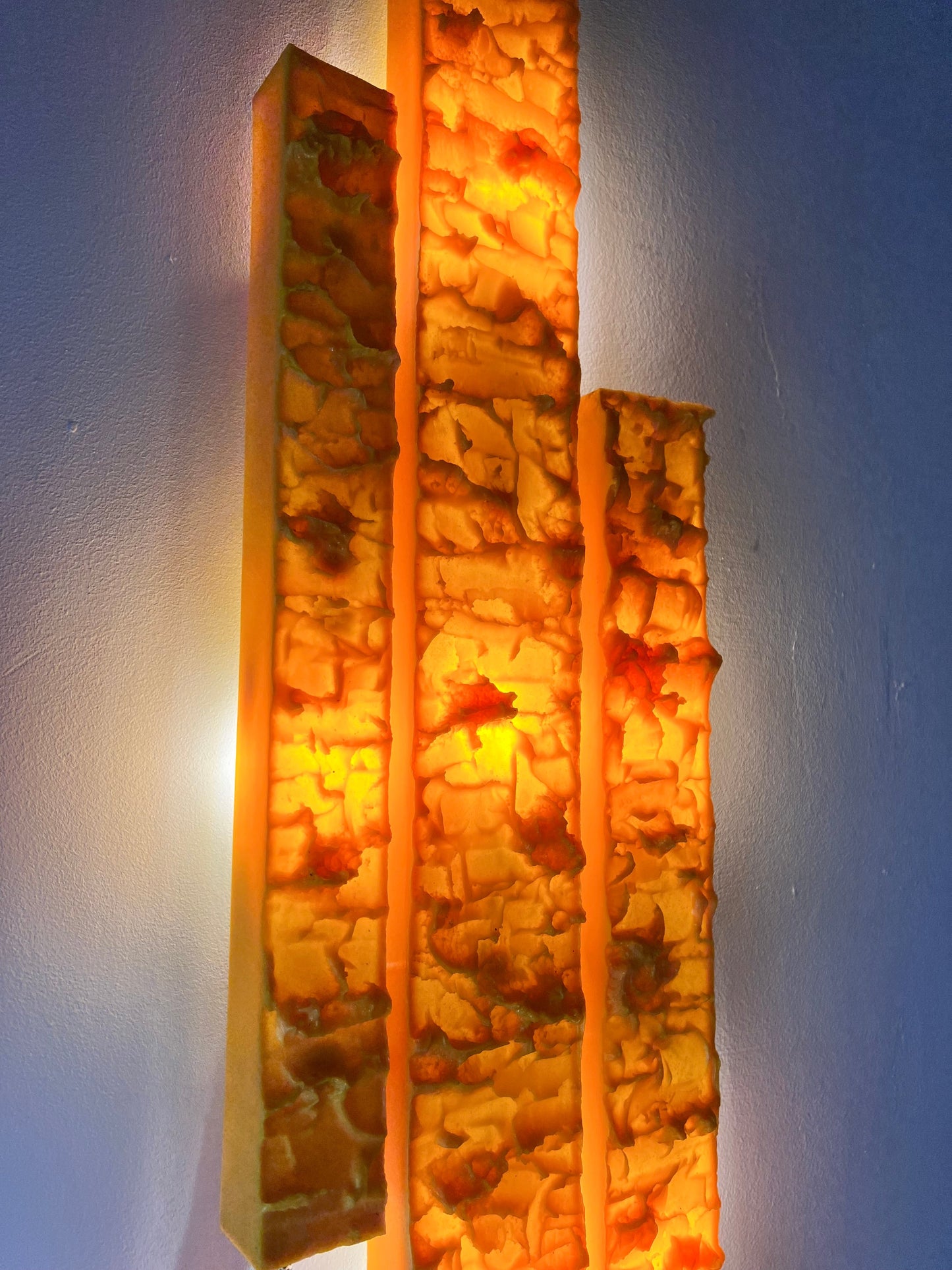 Vintage Wandleuchte gelb von Uwe Mersch