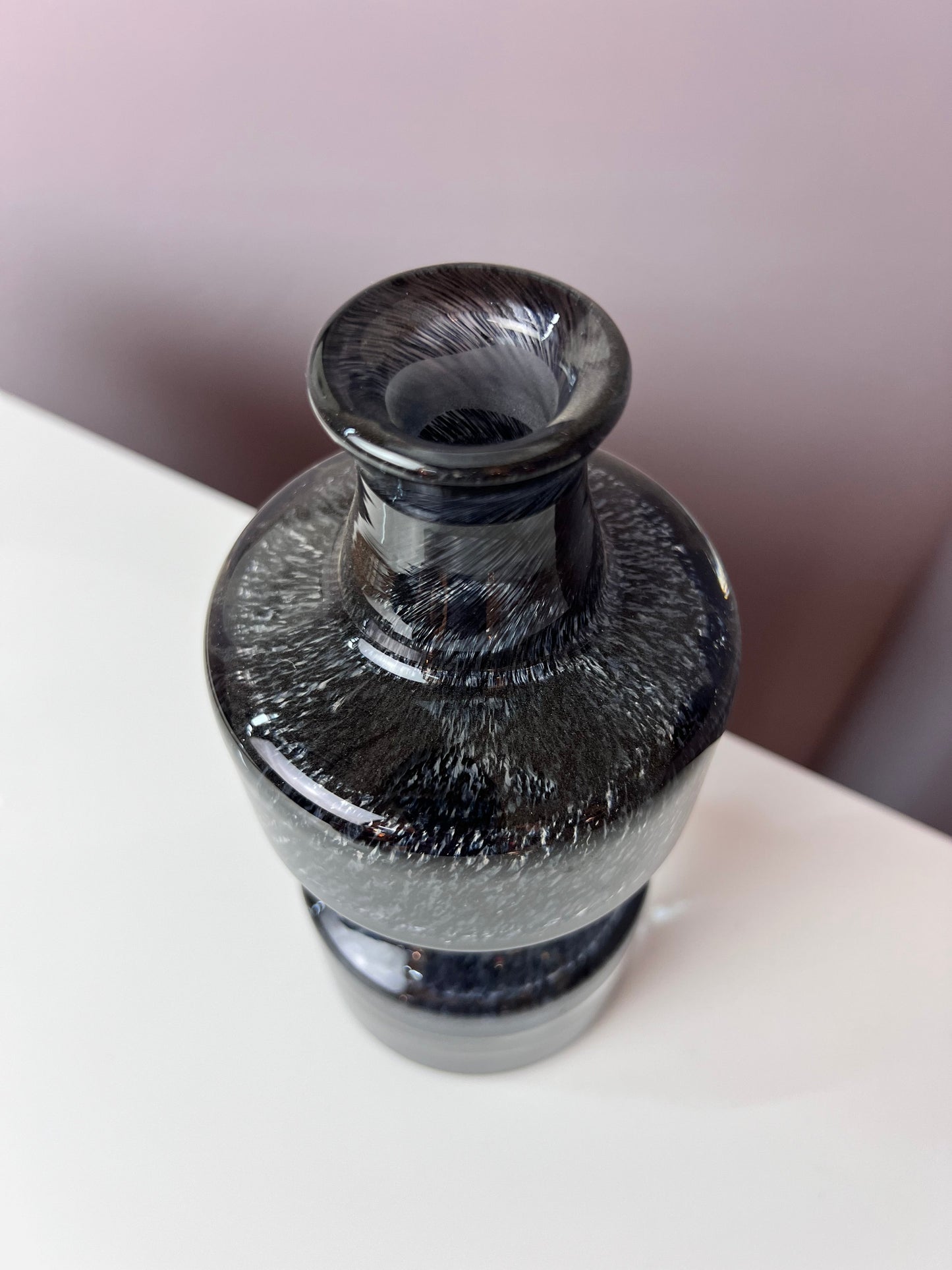 Vintage Vase grau von Bo Borgström für Åseda Glasbruk