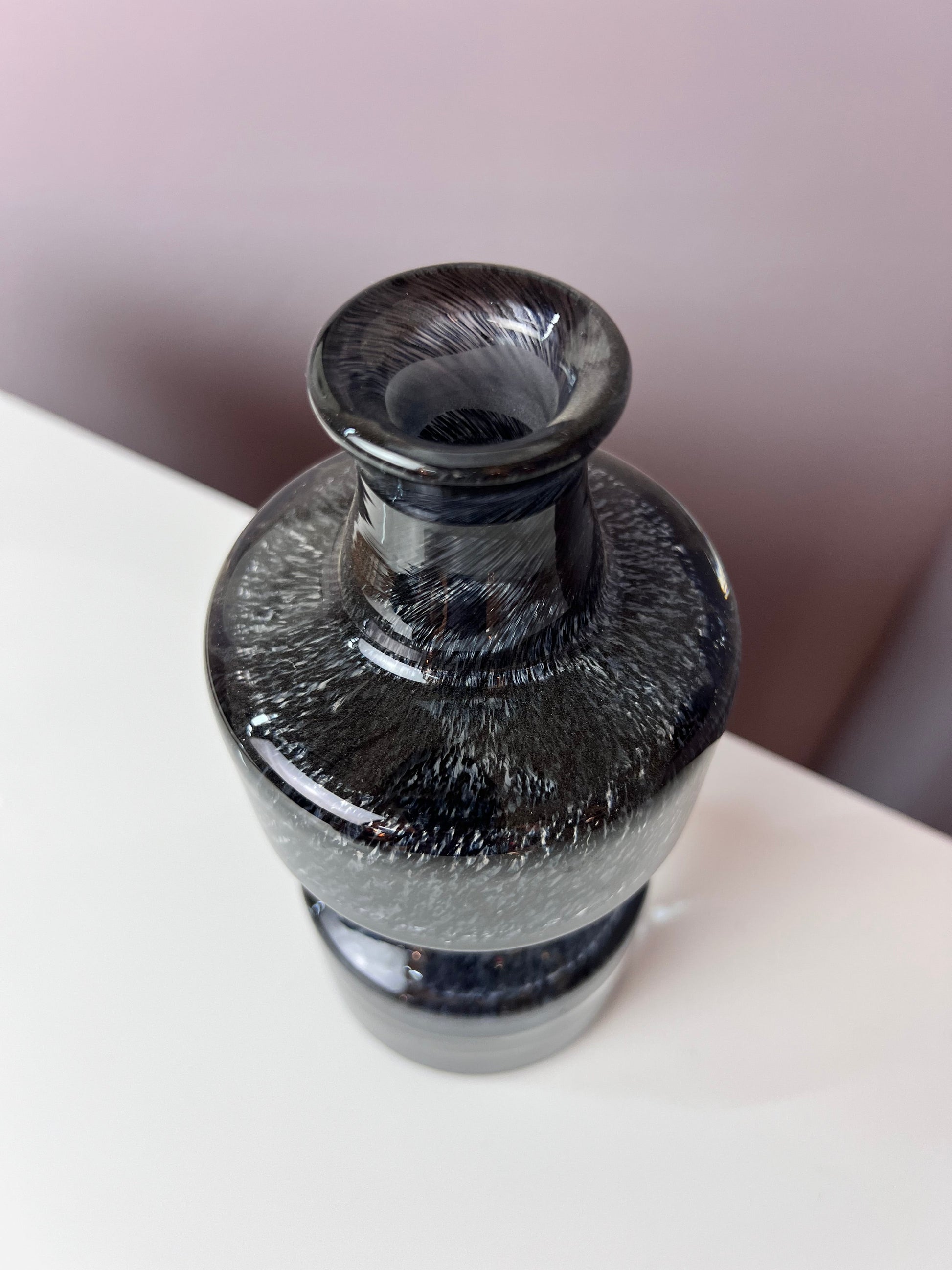 Vintage Vase grau von Bo Borgström für Åseda Glasbruk