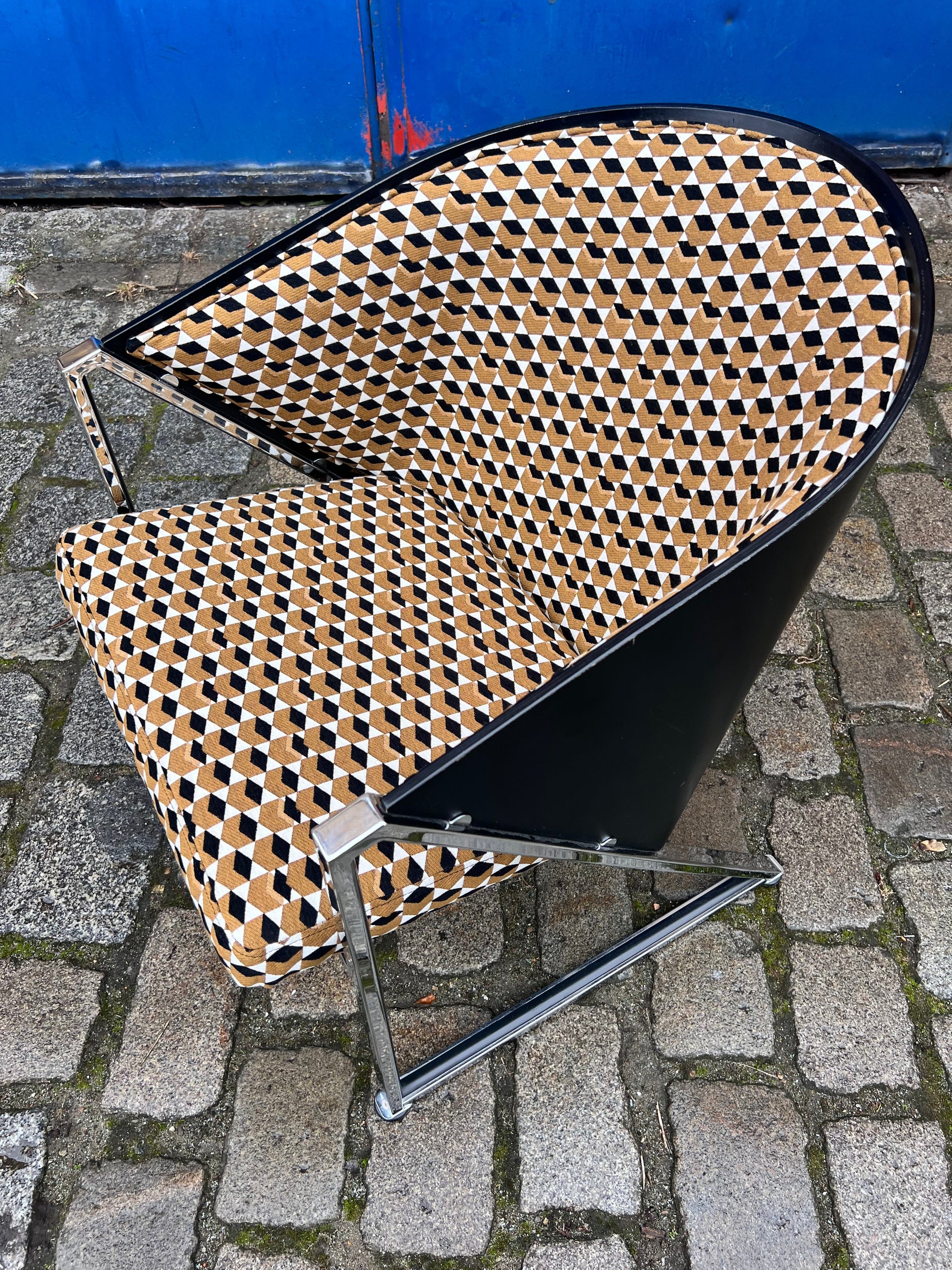 Sessel Mondi braun schwarz Chrom von Jouko Järvisalo für Inno Interior Oy