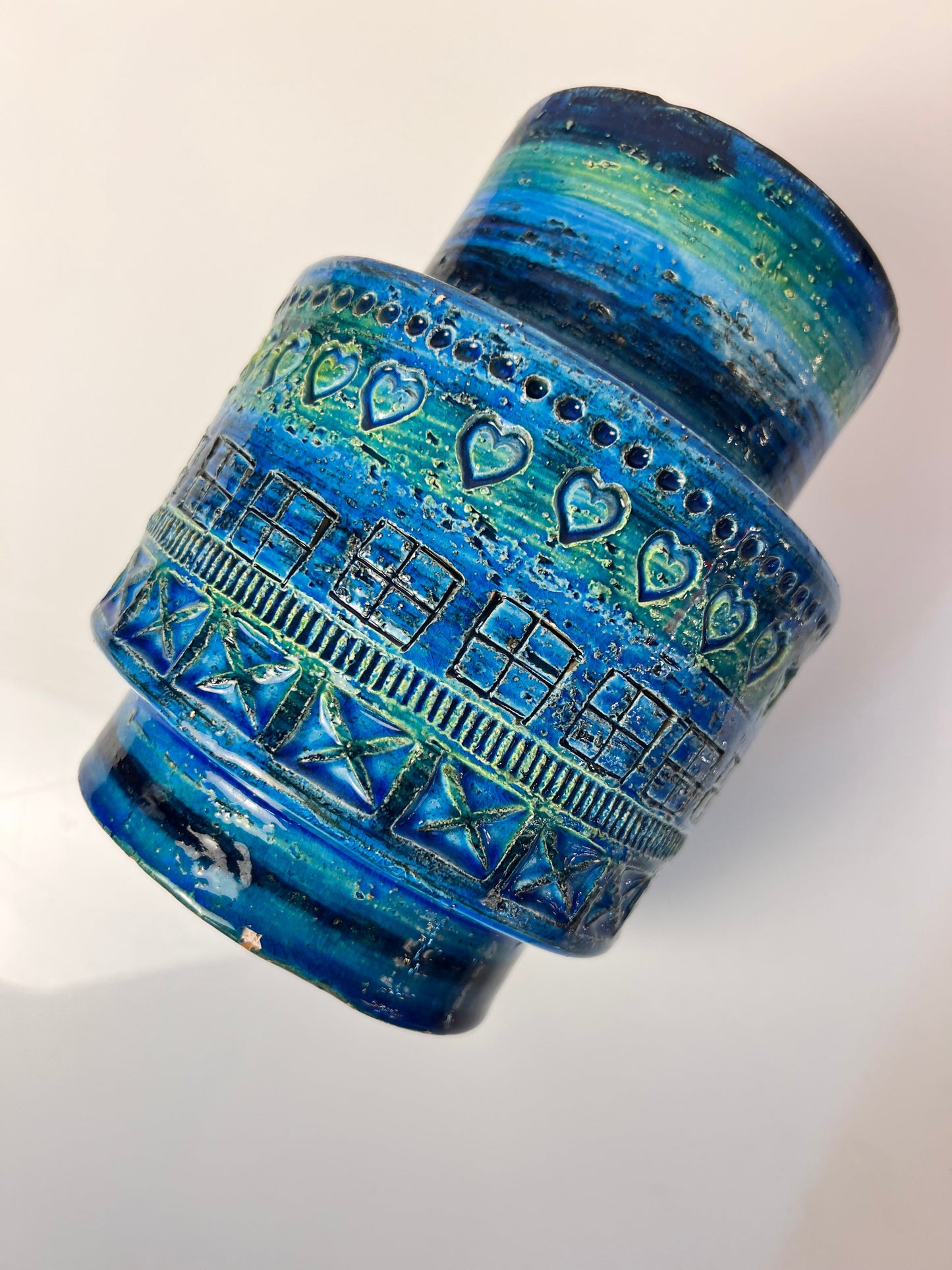 Vintage Vase "Rimini Blu" von Aldo Londi für Bitossi