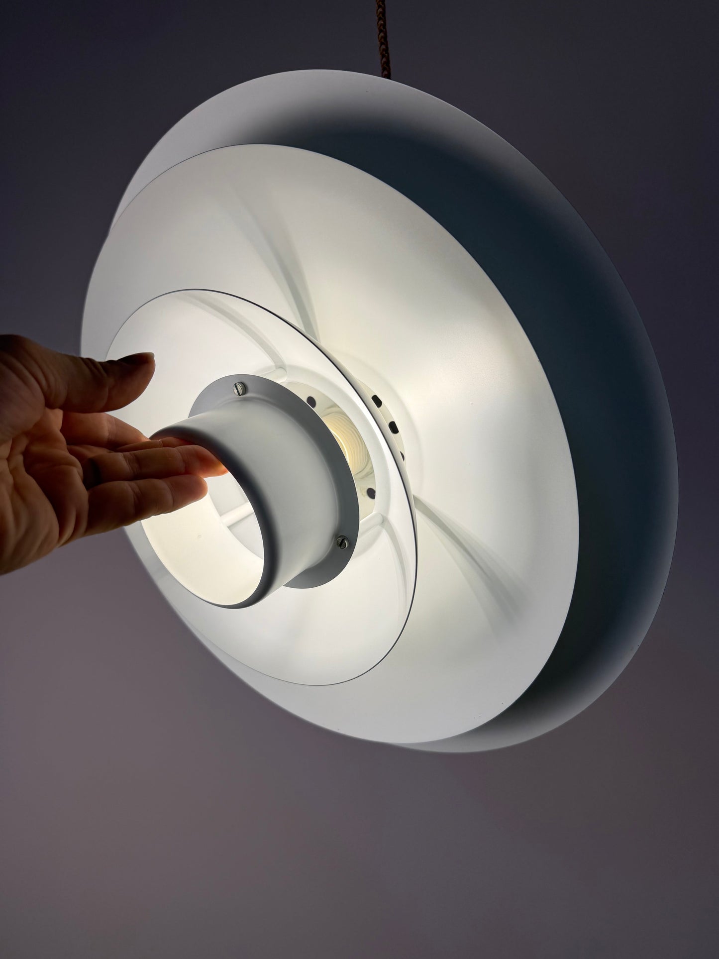Vintage Lamellenlampe weiß von Top Lamper
