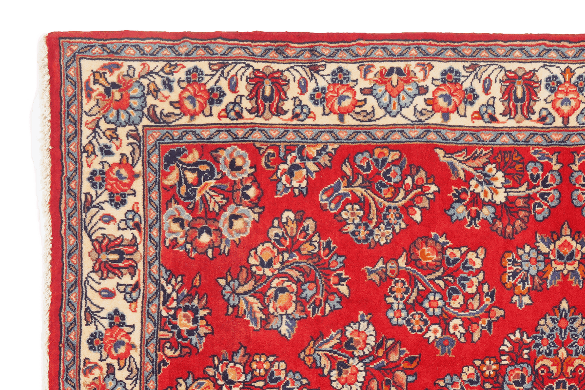 Tapis Vintage Sarough 151x104cm Motifs Colorés Inspirés de la Nature
