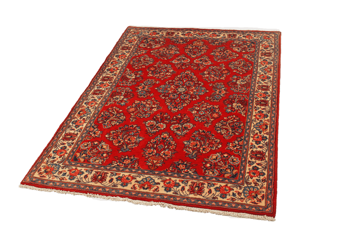 Tapis Vintage Sarough 151x104cm Motifs Colorés Inspirés de la Nature