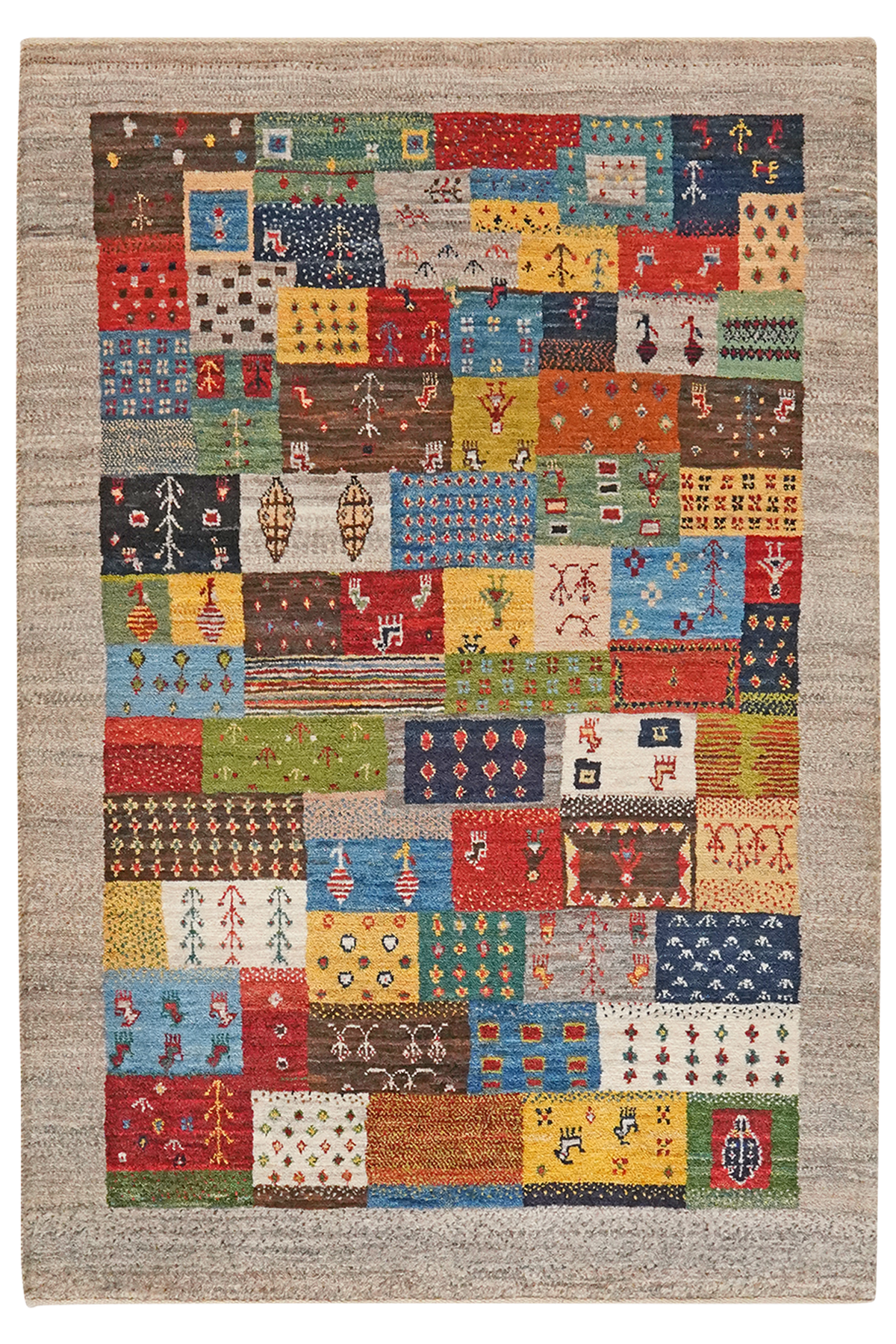 Vintage Teppich Rizbaf 149x101cm Bunt Naturinspirierte Motive