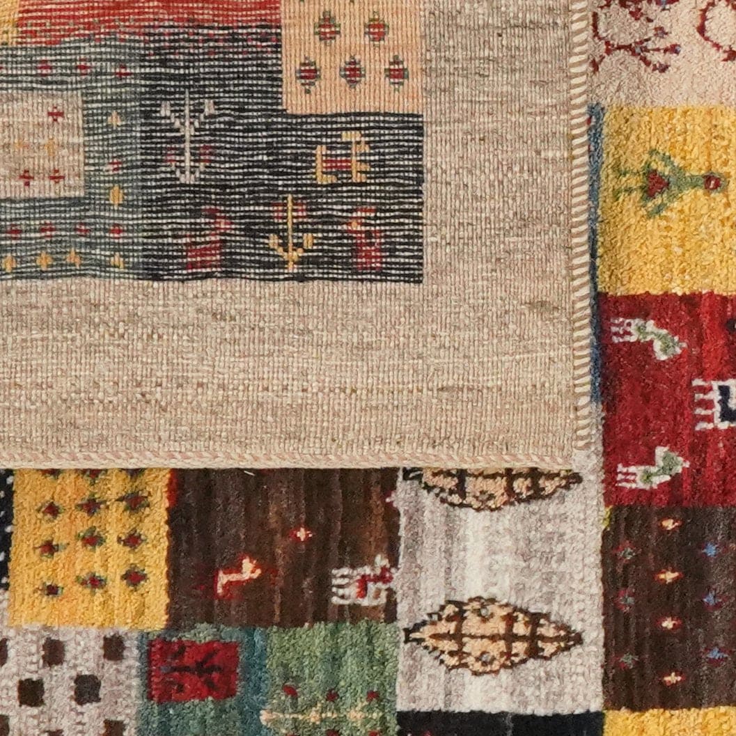 Vintage Teppich Rizbaf 149x101cm Bunt Naturinspirierte Motive