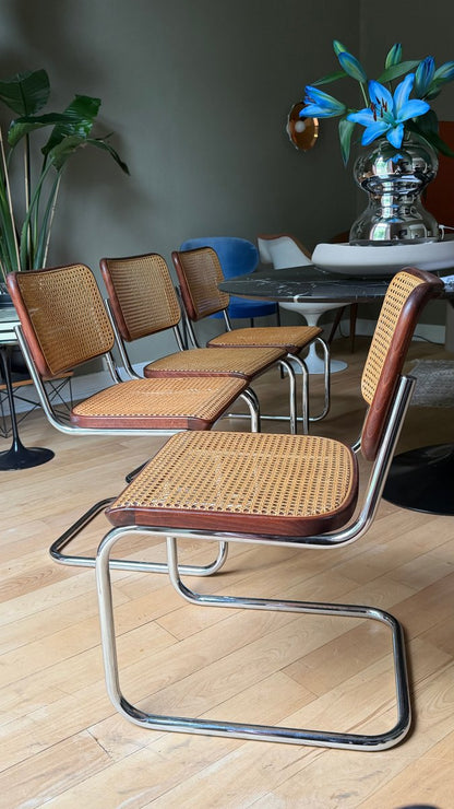 Set von 2 Vintage Hocker 214 mit Wiener Geflecht von Thonet