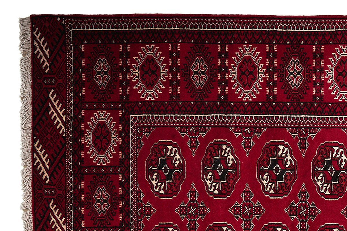 Tapis Vintage Turkman 282x198cm Motifs Colorés Inspirés de la Nature