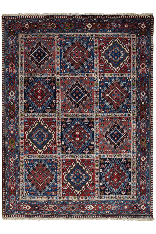 Vintage Yalameh carpet colorful 201x149cm