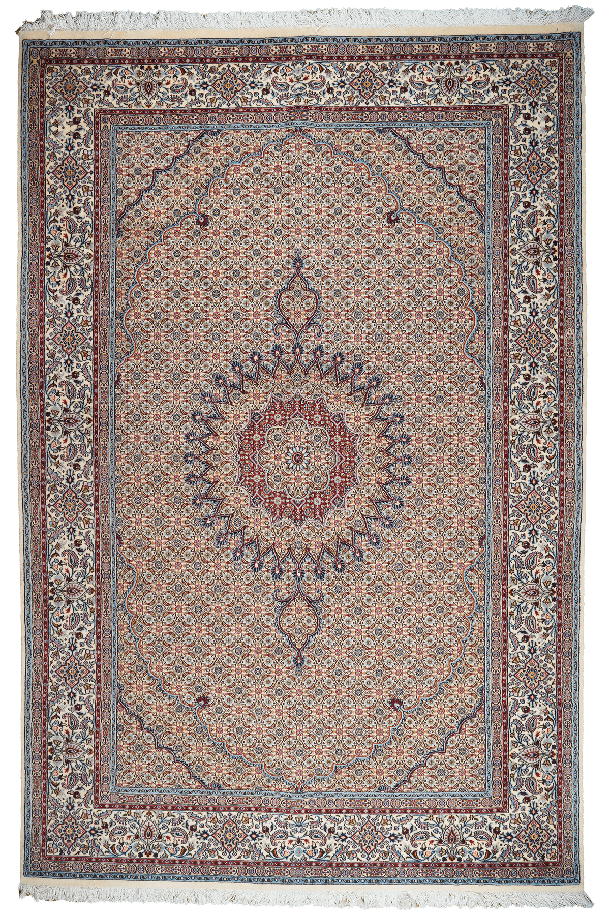 Tapis Vintage Moud 295x194cm Motifs Colorés Inspirés de la Nature