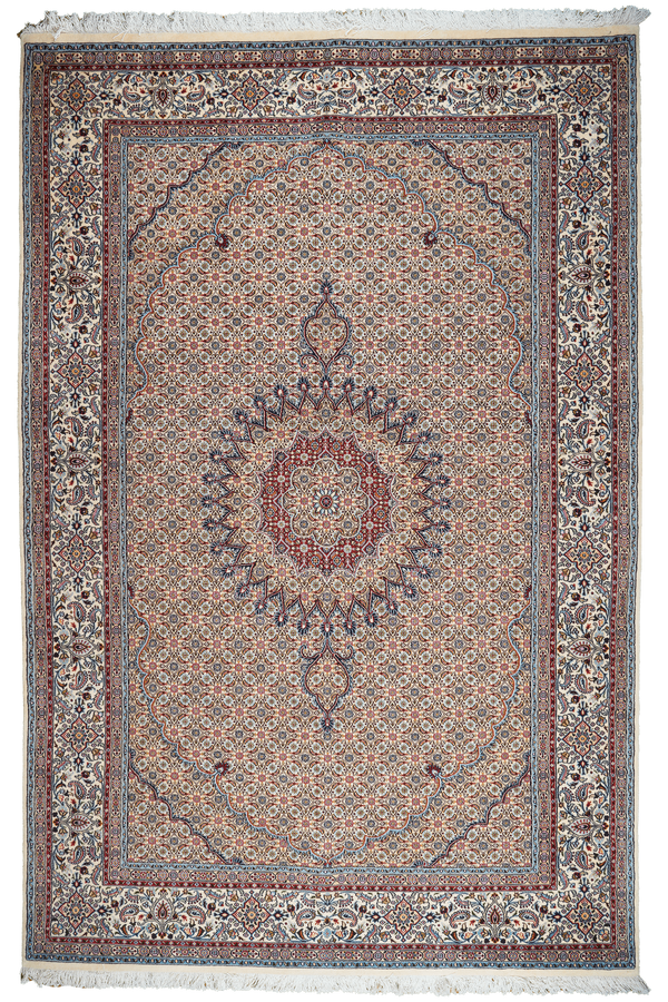 Tapis Vintage Moud 295x194cm Motifs Colorés Inspirés de la Nature