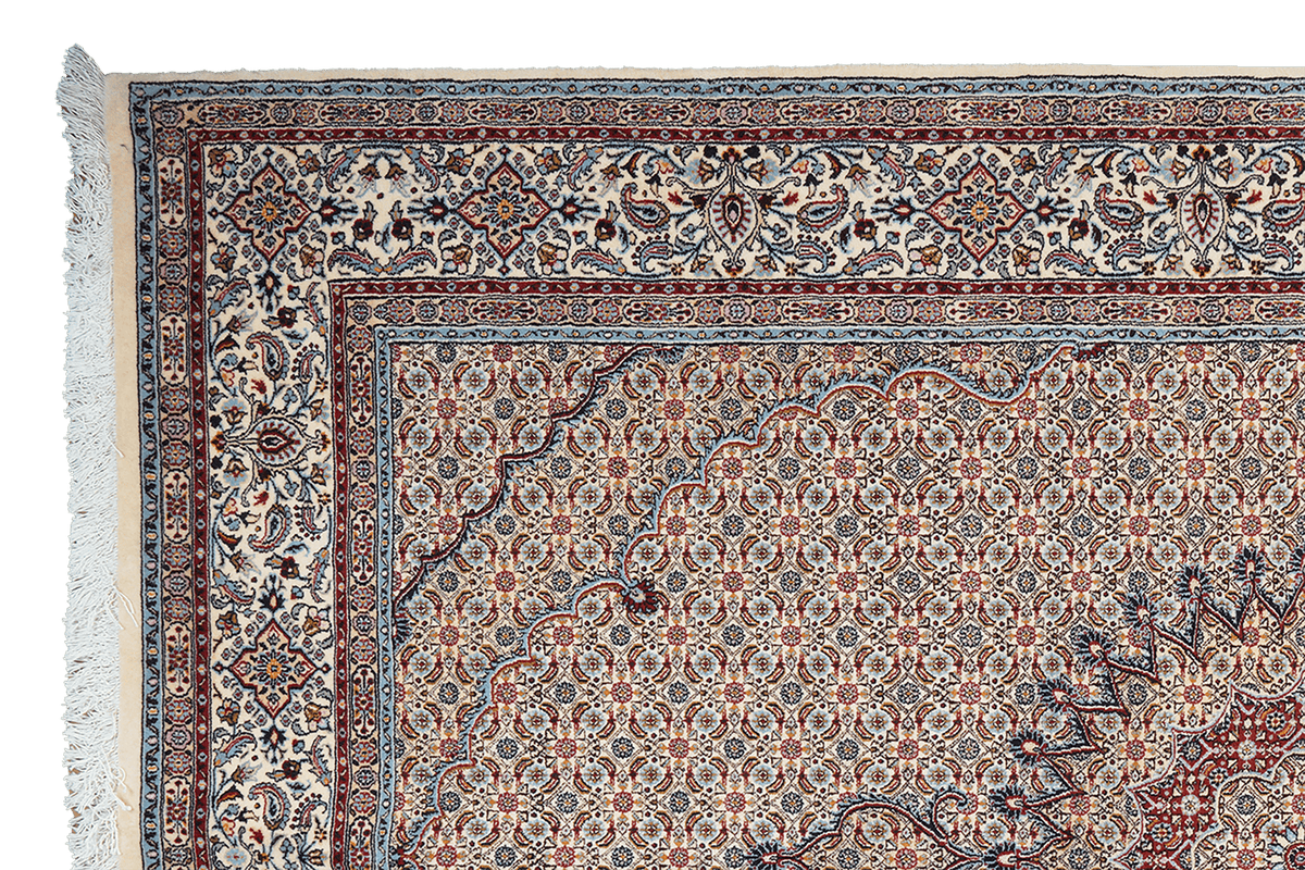 Tapis Vintage Moud 295x194cm Motifs Colorés Inspirés de la Nature
