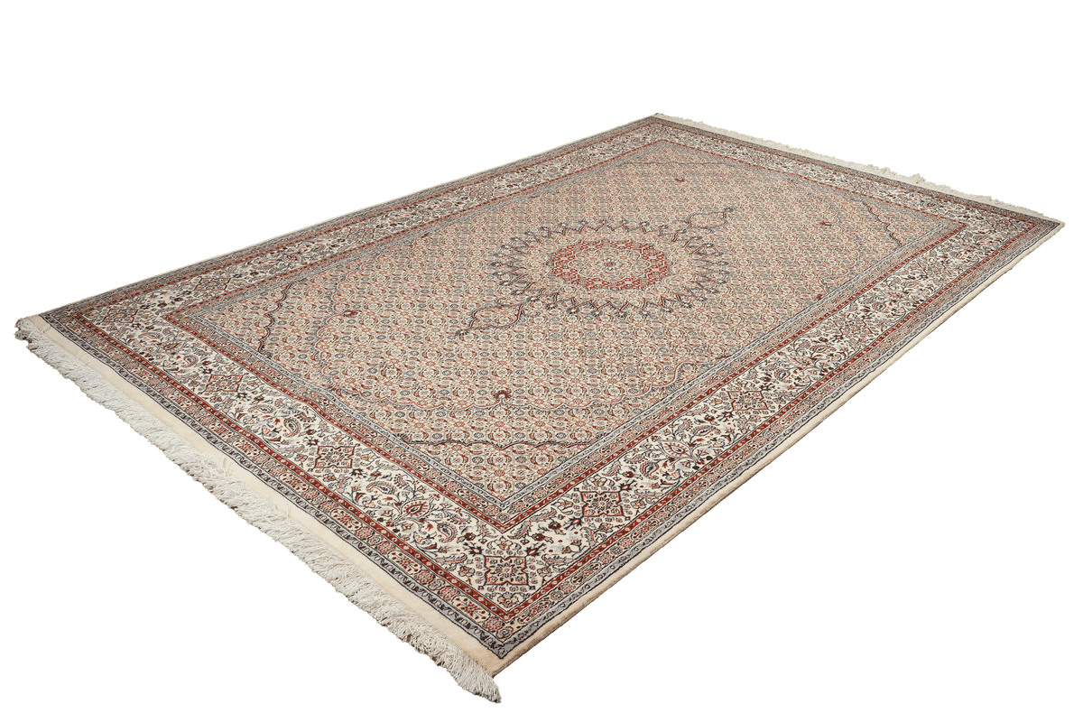 Tapis Vintage Moud 295x194cm Motifs Colorés Inspirés de la Nature