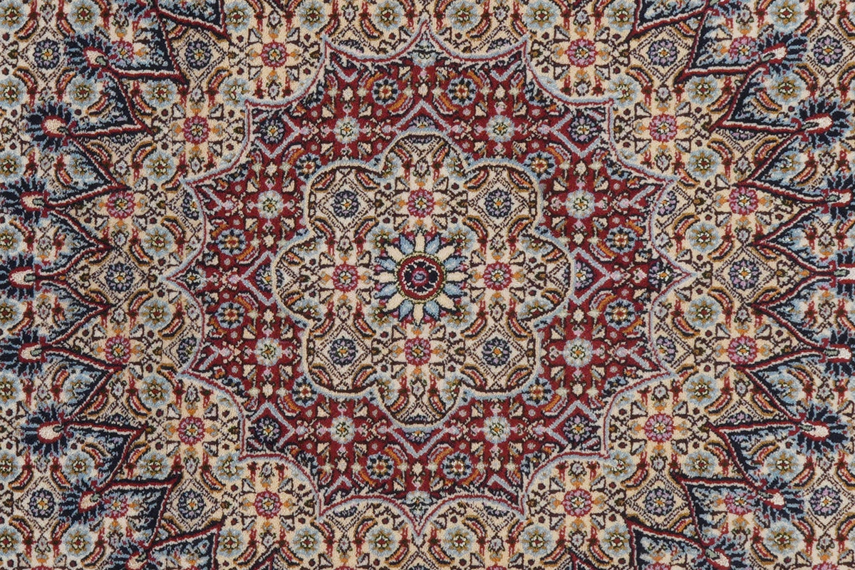 Tapis Vintage Moud 295x194cm Motifs Colorés Inspirés de la Nature