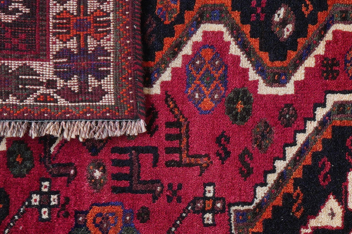 Tapis vintage Gashgai 159x123cm motif nature coloré