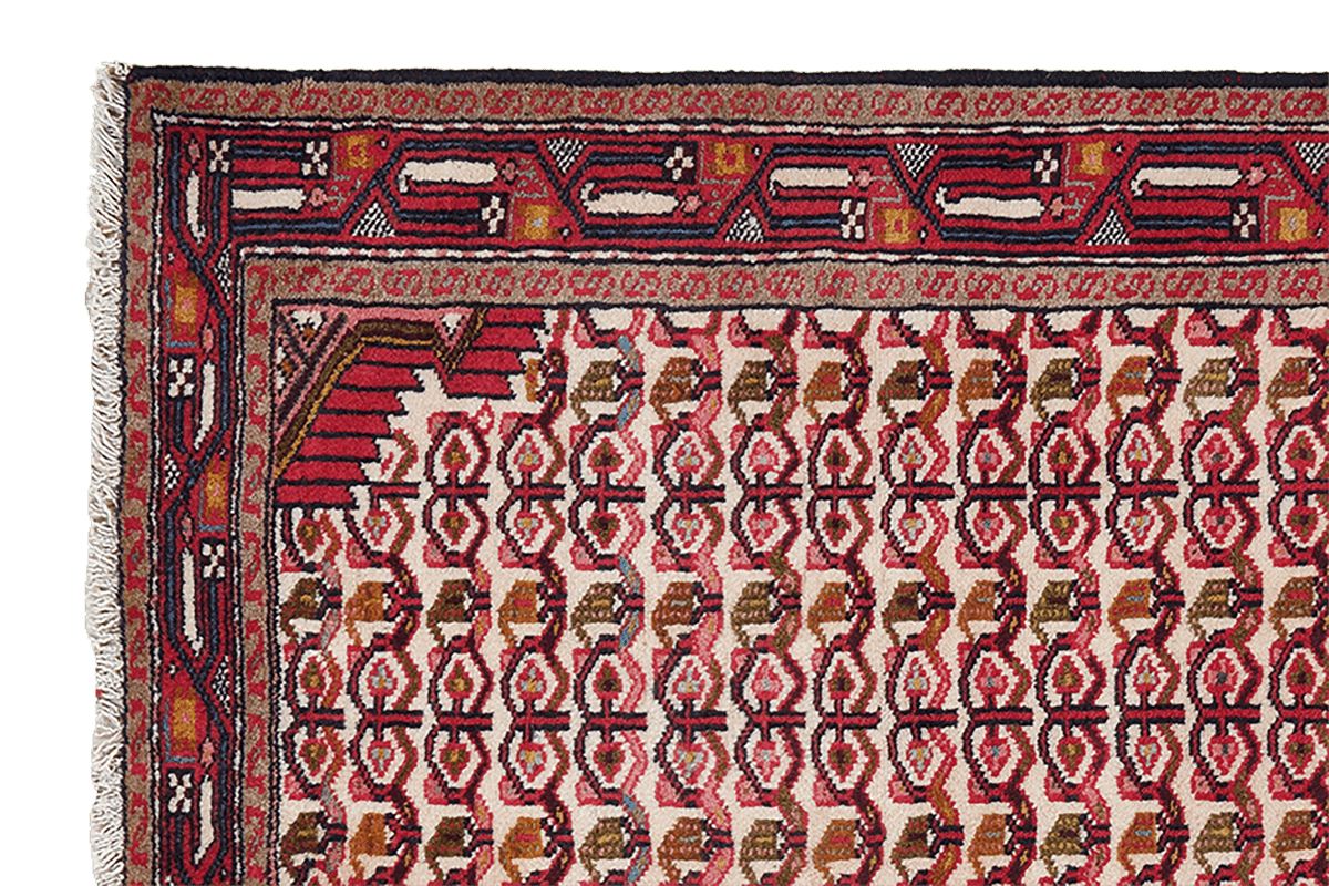 Vintage carpet Assadabad 199x80cm colorful nature motifs