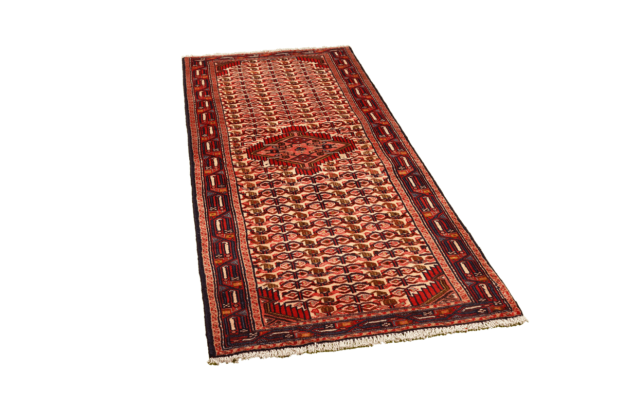 Vintage carpet Assadabad 199x80cm colorful nature motifs