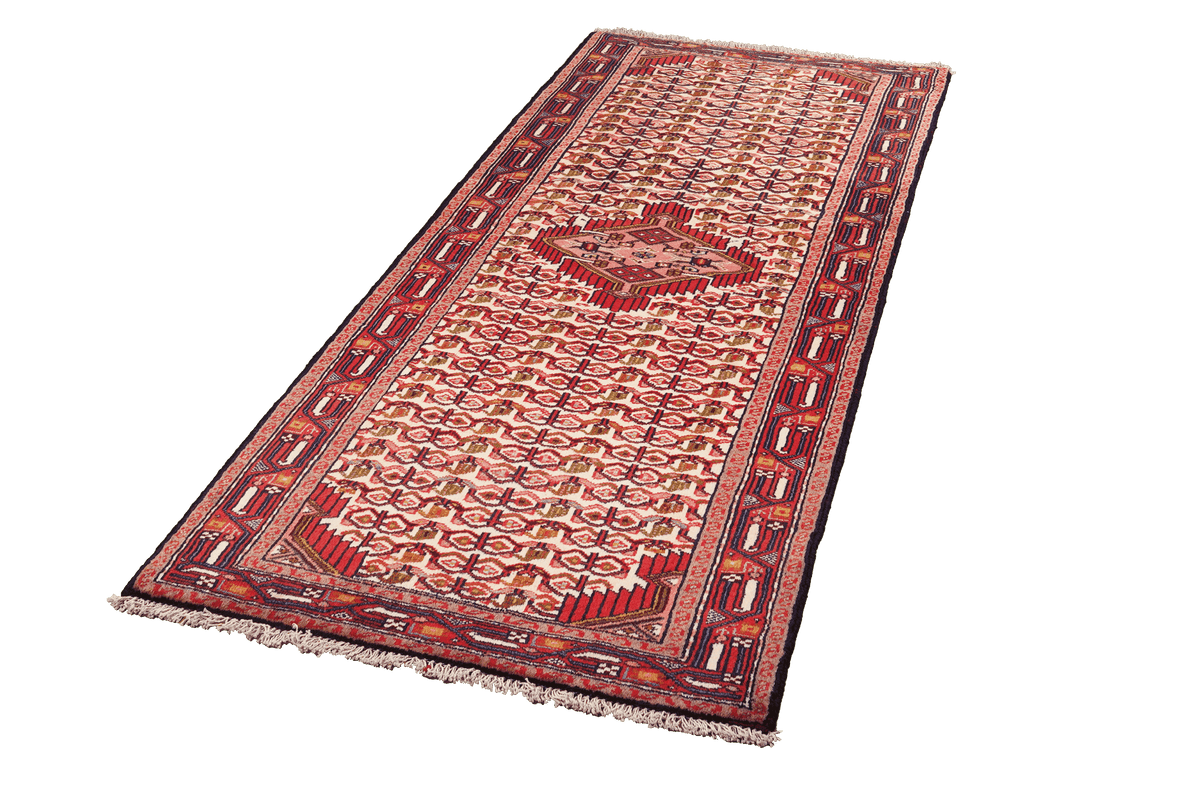 Vintage carpet Assadabad 199x80cm colorful nature motifs