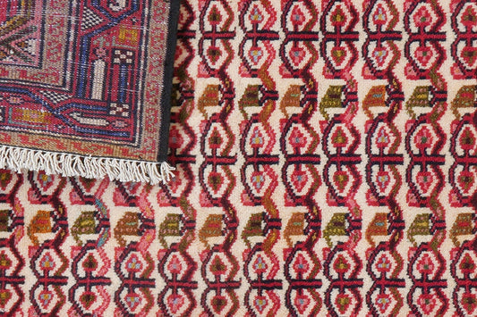 Vintage carpet Assadabad 199x80cm colorful nature motifs