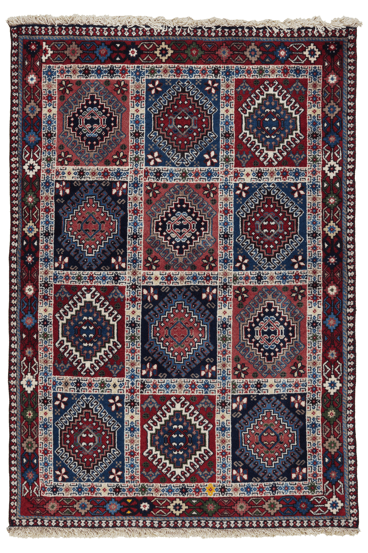 Tapis Vintage Yalameh 146x101cm Motifs Colorés Inspirés de la Nature