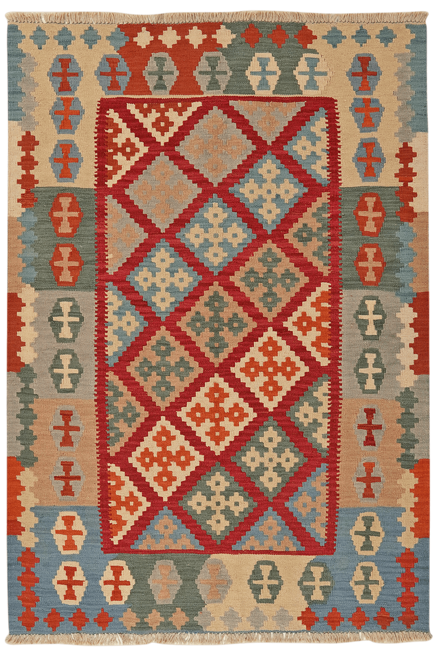 Vintage Kelim Gashgai carpet colorful 178x123cm