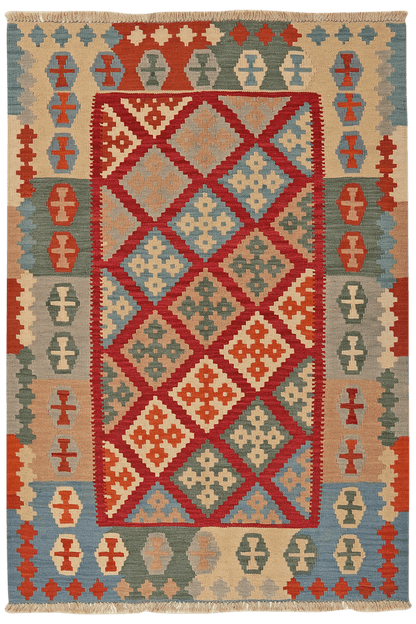 Vintage Kelim Gashgai carpet colorful 178x123cm