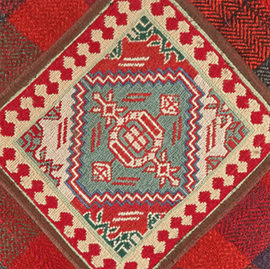 Handgefertigter Kelim Pouf 47x47cm bunt