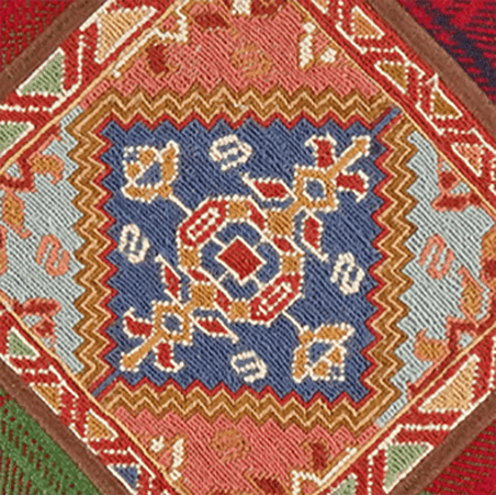 Handgefertigter Kelim Pouf 47x47cm bunt