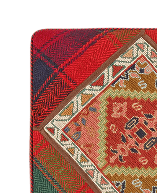 Handgefertigter Kelim Pouf 47x47cm bunt