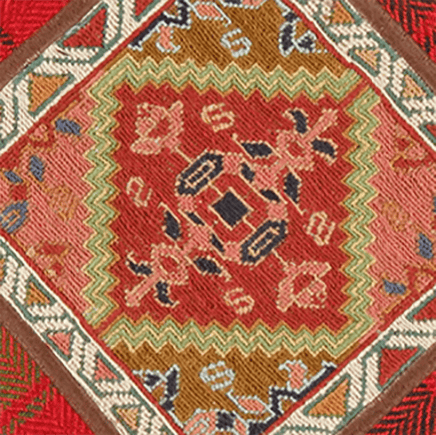 Handgefertigter Kelim Pouf 47x47cm bunt